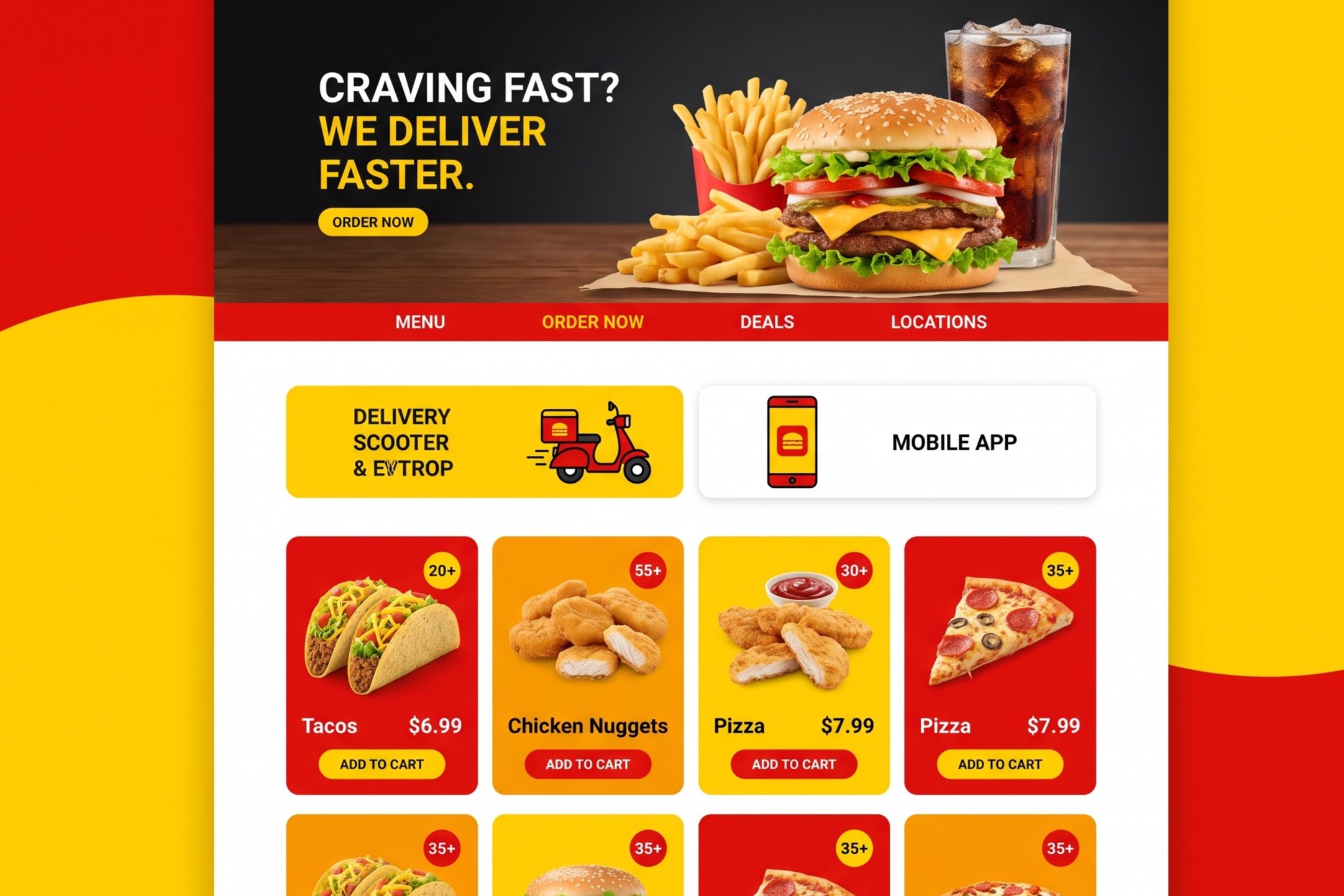 Craving Fast — food delivery landing page