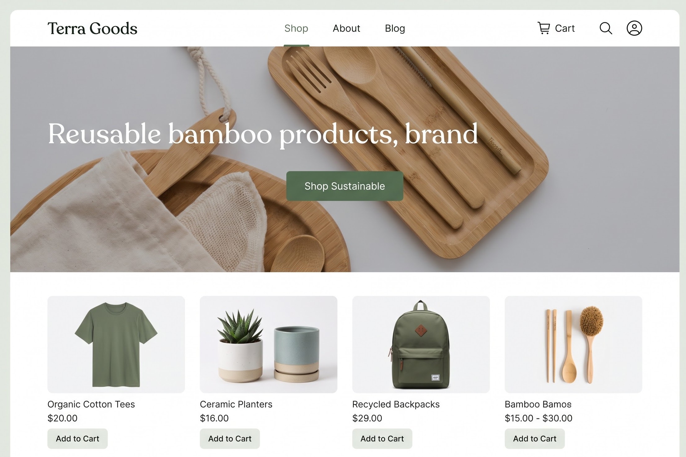 Terra Goods — sustainable bamboo products store