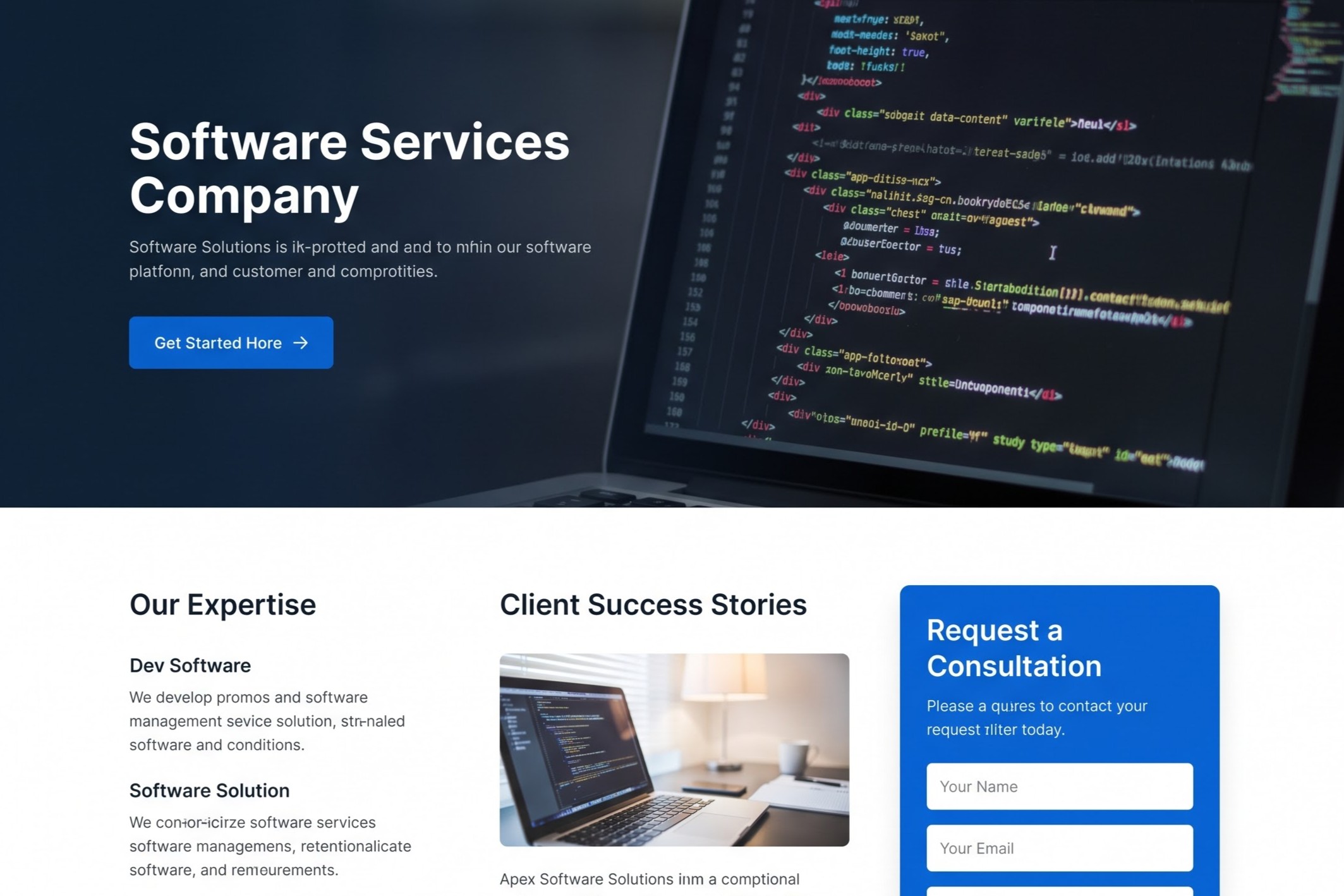 LenxTech — software services landing page